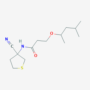 molecular formula C14H24N2O2S B2961510 N-(3-cyanothiolan-3-yl)-3-[(4-methylpentan-2-yl)oxy]propanamide CAS No. 1427734-05-1