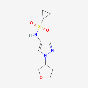 molecular formula C10H15N3O3S B2961517 N-[1-(oxolan-3-yl)-1H-pyrazol-4-yl]cyclopropanesulfonamide CAS No. 1797865-80-5