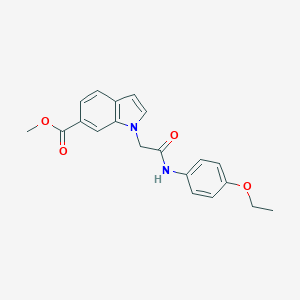 molecular formula C20H20N2O4 B296152 Methyl 1-[2-(4-ethoxyanilino)-2-oxoethyl]indole-6-carboxylate 