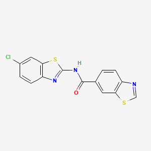 molecular formula C15H8ClN3OS2 B2961538 N-(6-chloro-1,3-benzothiazol-2-yl)-1,3-benzothiazole-6-carboxamide CAS No. 681166-31-4