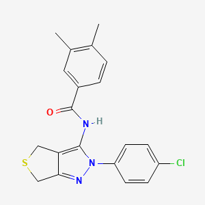 N-(2-(4-chlorophenyl)-4,6-dihydro-2H-thieno[3,4-c]pyrazol-3-yl)-3,4-dimethylbenzamide