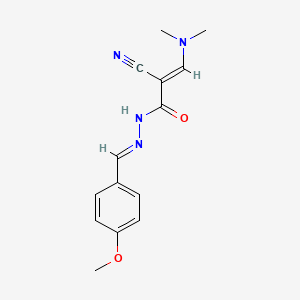 (2E)-2-cyano-3-(dimethylamino)-N'-[(1E)-(4-methoxyphenyl)methylidene]prop-2-enehydrazide