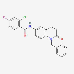 molecular formula C23H18ClFN2O2 B2961559 N-(1-benzyl-2-oxo-1,2,3,4-tetrahydroquinolin-6-yl)-2-chloro-4-fluorobenzamide CAS No. 946220-76-4
