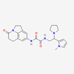 N1-(2-(1-methyl-1H-pyrrol-2-yl)-2-(pyrrolidin-1-yl)ethyl)-N2-(4-oxo-2,4,5,6-tetrahydro-1H-pyrrolo[3,2,1-ij]quinolin-8-yl)oxalamide