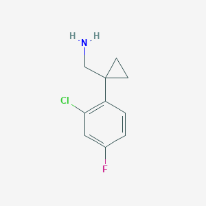 molecular formula C10H11ClFN B2961566 [1-(2-Chloro-4-fluorophenyl)cyclopropyl]methanamine CAS No. 1342004-75-4