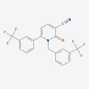 2-Oxo-6-[3-(trifluoromethyl)phenyl]-1-[[3-(trifluoromethyl)phenyl]methyl]pyridine-3-carbonitrile