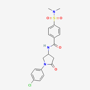 molecular formula C19H20ClN3O4S B2961583 N-[1-(4-chlorophenyl)-5-oxopyrrolidin-3-yl]-4-(dimethylsulfamoyl)benzamide CAS No. 905667-39-2