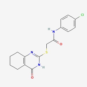 molecular formula C16H16ClN3O2S B2961595 N-(4-chlorophenyl)-2-[(4-hydroxy-5,6,7,8-tetrahydroquinazolin-2-yl)sulfanyl]acetamide CAS No. 852538-53-5