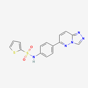 molecular formula C15H11N5O2S2 B2961622 N-(4-([1,2,4]triazolo[4,3-b]pyridazin-6-yl)phenyl)thiophene-2-sulfonamide CAS No. 894069-56-8