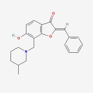 B2961630 (Z)-2-benzylidene-6-hydroxy-7-((3-methylpiperidin-1-yl)methyl)benzofuran-3(2H)-one CAS No. 869077-99-6