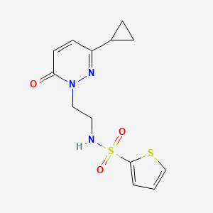 molecular formula C13H15N3O3S2 B2961644 N-(2-(3-cyclopropyl-6-oxopyridazin-1(6H)-yl)ethyl)thiophene-2-sulfonamide CAS No. 2034534-95-5