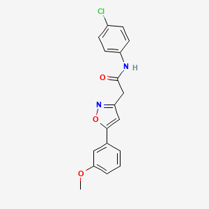 molecular formula C18H15ClN2O3 B2961648 N-(4-chlorophenyl)-2-[5-(3-methoxyphenyl)-1,2-oxazol-3-yl]acetamide CAS No. 953138-58-4