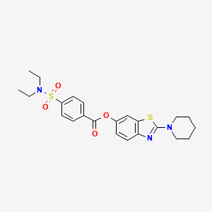 molecular formula C23H27N3O4S2 B2961665 2-(piperidin-1-yl)-1,3-benzothiazol-6-yl 4-(diethylsulfamoyl)benzoate CAS No. 953172-67-3