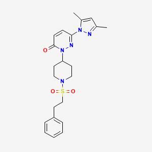 B2961673 6-(3,5-Dimethylpyrazol-1-yl)-2-[1-(2-phenylethylsulfonyl)piperidin-4-yl]pyridazin-3-one CAS No. 2379996-24-2