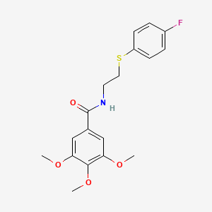 molecular formula C18H20FNO4S B2961683 N-{2-[(4-fluorophenyl)sulfanyl]ethyl}-3,4,5-trimethoxybenzenecarboxamide CAS No. 337920-96-4