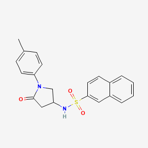 molecular formula C21H20N2O3S B2961688 N-[1-(4-methylphenyl)-5-oxopyrrolidin-3-yl]naphthalene-2-sulfonamide CAS No. 905683-65-0