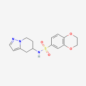 molecular formula C15H17N3O4S B2961695 N-{4H,5H,6H,7H-pyrazolo[1,5-a]pyridin-5-yl}-2,3-dihydro-1,4-benzodioxine-6-sulfonamide CAS No. 2034405-77-9
