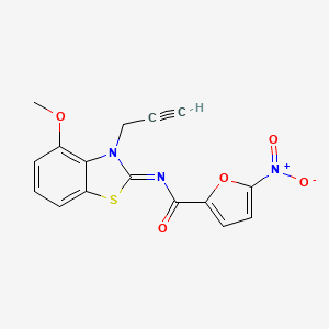 molecular formula C16H11N3O5S B2961698 N-[(2Z)-4-methoxy-3-(prop-2-yn-1-yl)-2,3-dihydro-1,3-benzothiazol-2-ylidene]-5-nitrofuran-2-carboxamide CAS No. 868377-77-9