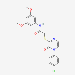 molecular formula C20H18ClN3O4S B2961711 2-{[4-(4-chlorophenyl)-3-oxo-3,4-dihydropyrazin-2-yl]sulfanyl}-N-(3,5-dimethoxyphenyl)acetamide CAS No. 899966-27-9