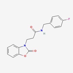molecular formula C17H15FN2O3 B2961745 N-[(4-fluorophenyl)methyl]-3-(2-oxo-1,3-benzoxazol-3-yl)propanamide CAS No. 851988-86-8