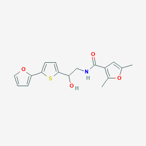 molecular formula C17H17NO4S B2961761 N-{2-[5-(furan-2-yl)thiophen-2-yl]-2-hydroxyethyl}-2,5-dimethylfuran-3-carboxamide CAS No. 2309751-74-2
