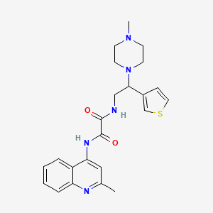 molecular formula C23H27N5O2S B2961779 N1-(2-(4-methylpiperazin-1-yl)-2-(thiophen-3-yl)ethyl)-N2-(2-methylquinolin-4-yl)oxalamide CAS No. 946247-49-0