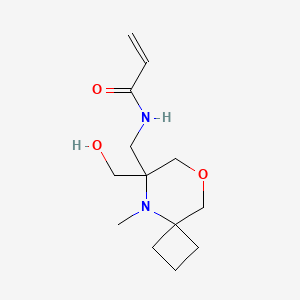 molecular formula C13H22N2O3 B2961811 N-{[6-(hydroxymethyl)-5-methyl-8-oxa-5-azaspiro[3.5]nonan-6-yl]methyl}prop-2-enamide CAS No. 2094270-50-3