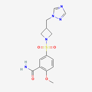 5-((3-((1H-1,2,4-triazol-1-yl)methyl)azetidin-1-yl)sulfonyl)-2-methoxybenzamide