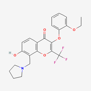 3-(2-ethoxyphenoxy)-7-hydroxy-8-(pyrrolidin-1-ylmethyl)-2-(trifluoromethyl)-4H-chromen-4-one