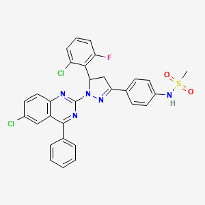 N-[4-[3-(2-chloro-6-fluorophenyl)-2-(6-chloro-4-phenylquinazolin-2-yl)-3,4-dihydropyrazol-5-yl]phenyl]methanesulfonamide