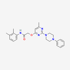 molecular formula C25H29N5O2 B2961833 N-(2,3-dimethylphenyl)-2-{[6-methyl-2-(4-phenylpiperazin-1-yl)pyrimidin-4-yl]oxy}acetamide CAS No. 1226451-41-7