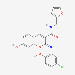 molecular formula C22H17ClN2O5 B2961865 (2Z)-2-[(5-chloro-2-methoxyphenyl)imino]-N-(furan-2-ylmethyl)-7-hydroxy-2H-chromene-3-carboxamide CAS No. 1327176-55-5