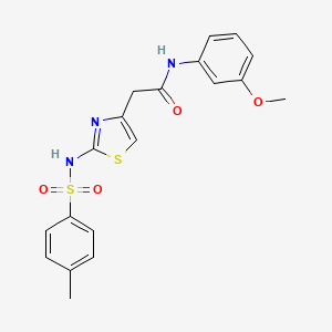 molecular formula C19H19N3O4S2 B2961871 N-(3-methoxyphenyl)-2-(2-(4-methylphenylsulfonamido)thiazol-4-yl)acetamide CAS No. 921927-00-6