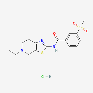 molecular formula C16H20ClN3O3S2 B2961873 N-(5-ethyl-4,5,6,7-tetrahydrothiazolo[5,4-c]pyridin-2-yl)-3-(methylsulfonyl)benzamide hydrochloride CAS No. 1189650-60-9