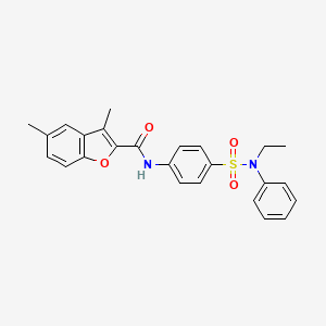 molecular formula C25H24N2O4S B2961874 N-{4-[ethyl(phenyl)sulfamoyl]phenyl}-3,5-dimethyl-1-benzofuran-2-carboxamide CAS No. 620578-16-7