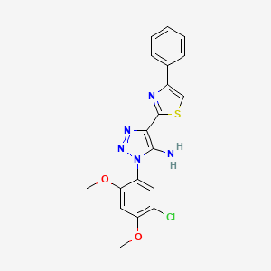 molecular formula C19H16ClN5O2S B2961890 1-(5-chloro-2,4-dimethoxyphenyl)-4-(4-phenyl-1,3-thiazol-2-yl)-1H-1,2,3-triazol-5-amine CAS No. 1207007-33-7