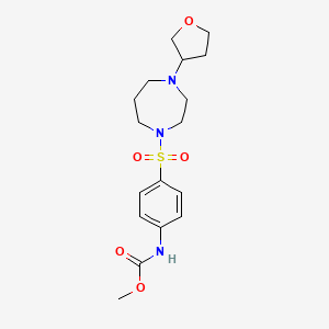 molecular formula C17H25N3O5S B2961893 methyl N-(4-{[4-(oxolan-3-yl)-1,4-diazepan-1-yl]sulfonyl}phenyl)carbamate CAS No. 2320535-49-5