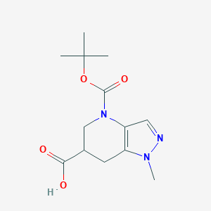 1-Methyl-4-[(2-methylpropan-2-yl)oxycarbonyl]-6,7-dihydro-5H-pyrazolo[4,3-b]pyridine-6-carboxylic acid