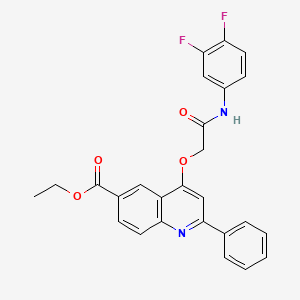 molecular formula C26H20F2N2O4 B2961900 ethyl 4-{[(3,4-difluorophenyl)carbamoyl]methoxy}-2-phenylquinoline-6-carboxylate CAS No. 1114835-36-7