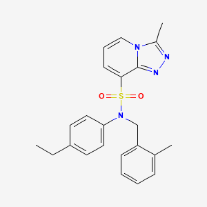 molecular formula C23H24N4O2S B2961901 N-(4-ethylphenyl)-3-methyl-N-[(2-methylphenyl)methyl]-[1,2,4]triazolo[4,3-a]pyridine-8-sulfonamide CAS No. 1251571-07-9