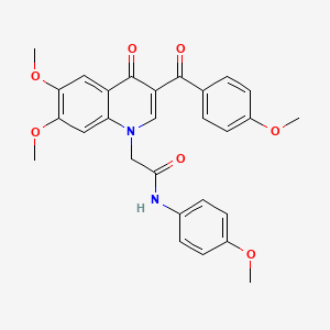 2-[6,7-dimethoxy-3-(4-methoxybenzoyl)-4-oxoquinolin-1-yl]-N-(4-methoxyphenyl)acetamide