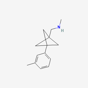 molecular formula C14H19N B2961936 N-Methyl-1-[3-(3-methylphenyl)-1-bicyclo[1.1.1]pentanyl]methanamine CAS No. 2287310-44-3