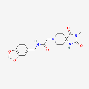 molecular formula C18H22N4O5 B2961969 N-(benzo[d][1,3]dioxol-5-ylmethyl)-2-(3-methyl-2,4-dioxo-1,3,8-triazaspiro[4.5]decan-8-yl)acetamide CAS No. 941927-91-9
