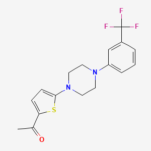 molecular formula C17H17F3N2OS B2961970 1-(5-{4-[3-(Trifluoromethyl)phenyl]piperazino}-2-thienyl)-1-ethanone CAS No. 692287-80-2