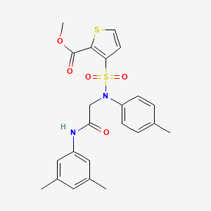 molecular formula C23H24N2O5S2 B2961999 methyl 3-({[(3,5-dimethylphenyl)carbamoyl]methyl}(4-methylphenyl)sulfamoyl)thiophene-2-carboxylate CAS No. 895265-61-9