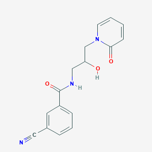B2962004 3-cyano-N-(2-hydroxy-3-(2-oxopyridin-1(2H)-yl)propyl)benzamide CAS No. 1797284-43-5