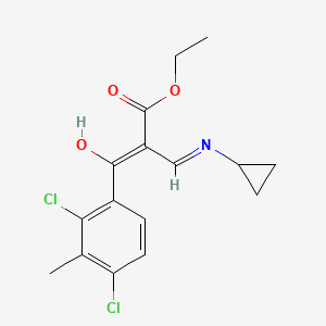 molecular formula C16H17Cl2NO3 B2962010 Ethyl 3-(cyclopropylamino)-2-(2,4-dichloro-3-methylbenzoyl)acrylate CAS No. 103877-38-9