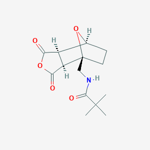 molecular formula C14H19NO5 B2962075 N-{[(1R,2S,6R,7S)-3,5-dioxo-4,10-dioxatricyclo[5.2.1.0^{2,6}]decan-1-yl]methyl}-2,2-dimethylpropanamide CAS No. 1418113-50-4