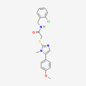molecular formula C20H20ClN3O2S B2962119 N-(2-chlorobenzyl)-2-((5-(4-methoxyphenyl)-1-methyl-1H-imidazol-2-yl)thio)acetamide CAS No. 921562-01-8