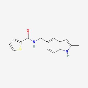 molecular formula C15H14N2OS B2962127 N-[(2-methyl-1H-indol-5-yl)methyl]thiophene-2-carboxamide CAS No. 852136-87-9